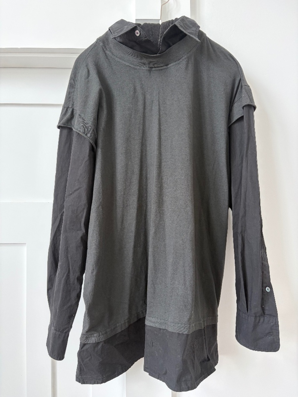 MM6 black faux layered shirt